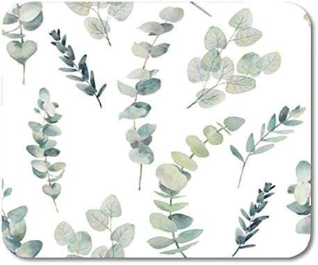 Semtomn Gaming Mouse Pad Aquarela Eucalyptus ramifica padronizar textura floral pintada à mão com 9,5 x 7,9 de