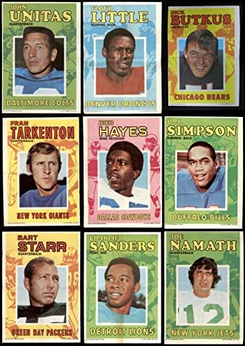 1971 Topps Football Poster Complete Conjunto VG/Ex
