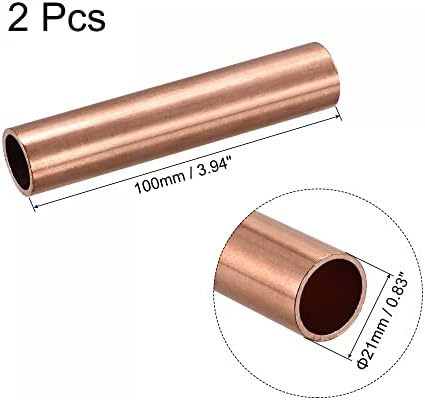 tubo redondo de cobre uxcell 21mm OD de 1,5 mm espessura da parede de 100 mm de comprimento