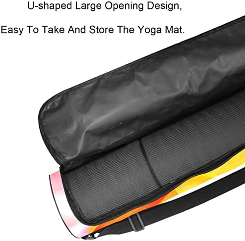 Portador de bolsa de tapete de ioga com alça de ombro ajustável, padrão de balão colorido em aquarela,