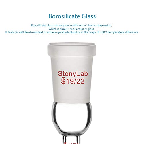 Adaptador de vidro do adaptador de aumento do stonylab de 24/40 a 14/20 de gama de vidro da junta de vidro de