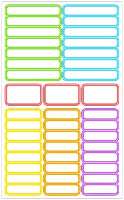 Etikids Cores Adesivo: Original - 40 Etiquetas adesivas laminadas coloridas personalizadas para objetos.
