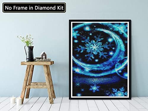 Kits de pintura de diamante Palodio 5D Floco de neve, tinta com diamantes Art Moon Winter Paint by Numbers