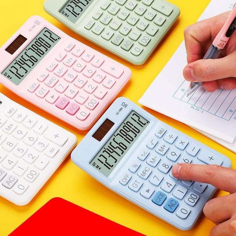 Quul 12 Digit Desk Solar Mini Calculadora Big Buttons Ferramenta de contabilidade financeira para