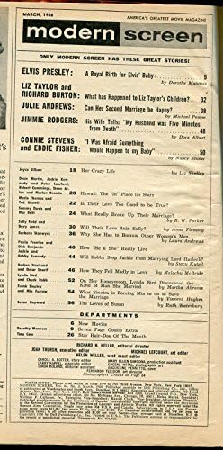 Revista de tela moderna março de 1967- Jackie Kennedy-Liz Tayloren Martin