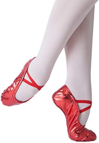 MSMAX Girls Ballet Dance Shoes Slip On Jazz Flats para performance de festa