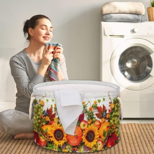 Autumn Ação de Graças de Ação de Graças Cestas Round Round para cestas de lavanderia de armazenamento