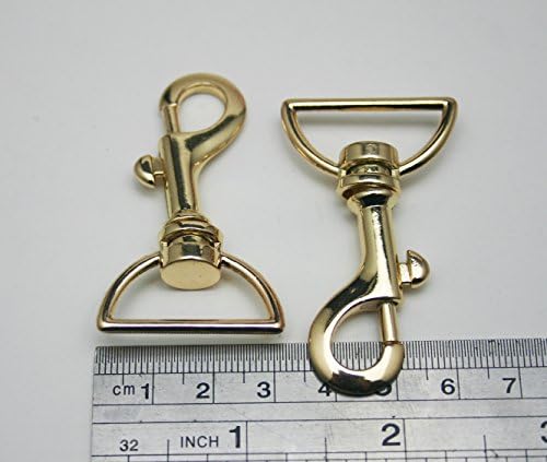 Cabos de lagosta dourada de cor de metal genérico 1 polegada dentro do diâmetro D Ring giro