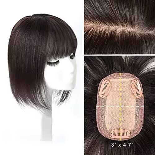 Toppers de cabelo humano para mulheres cabelos humanos reais 150% densidade de 8x12 cm base de seda