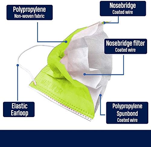Lytio Máscara facial unissex de Lytio 3-Bly Dissex não tecido com material respirável e ponte de