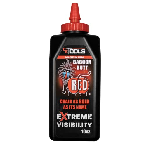 Ferramentas CE Baboon Butt Red® Extreme Visibility Marking Chalk - Made in USA - Red 10 oz