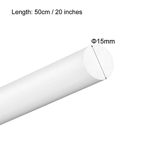 UXCELL 3PCS Haste redonda de plástico 5/8 polegadas DIA 20 polegadas Comprimento de polioximetileno