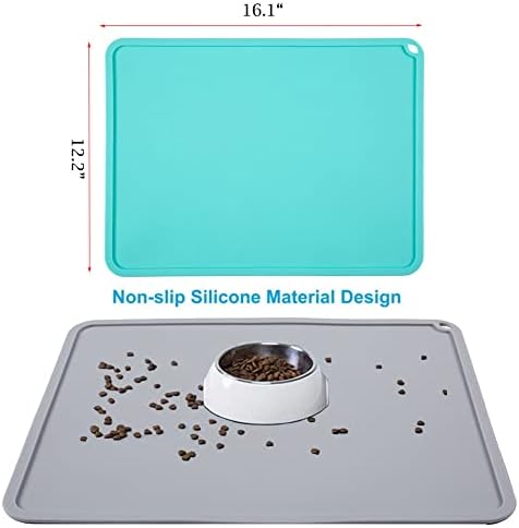 Tapetes de alimentação de estimação de silicone, tapetes de comida à prova d'água e anti-deslizamento de gato