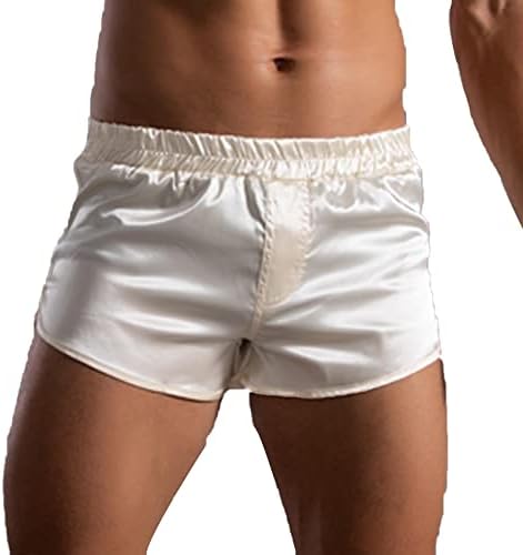 BMISEGM Mens boxers roupas íntimas masculino de verão calça de cor sólida banda elástica solta esportes casuais