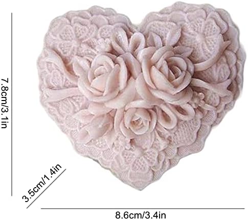 Flora linda e delicada Moldes de sabão com sabão de coração floral para fabricação de sabão, artesanato