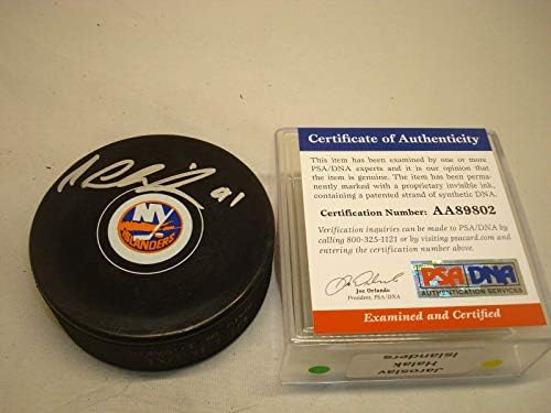 Jaroslav Halak assinou o New York Islanders Hockey Puck PSA/DNA CoA 1A - Pucks autografados da NHL