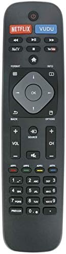 WINFLIKE Smart TV Remote Control Replace NH500UP Fit for Philips Smart LED LCD HDTV TV with Netflix