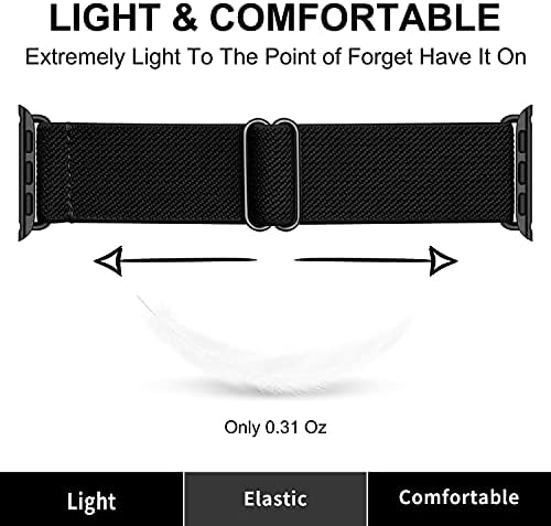 Oxwallen Atualizou os fechos de metal de nylon de nylon elástico compatíveis com Apple Watch 7 45mm