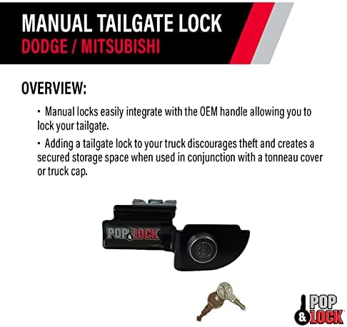 Pop & Lock - PL3600 Manual Black Manual Lock para Dodge Dakota e Mitsubishi Raider