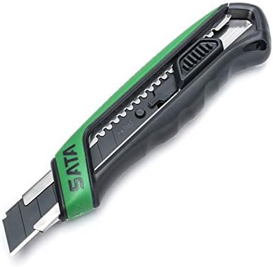 SATA T-SERIE 18mm Snap Blade Utility Knife, com um pargo de lâmina embutido, manga da lâmina