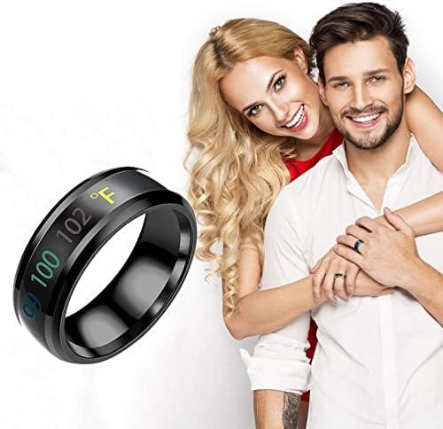 2023 Novo anel Exibir temperatura Casal Fashion Intelligent Physical Ring Rings preenchidos para mulheres