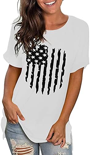 Camisas patrióticas para mulheres American Flag Tee camise