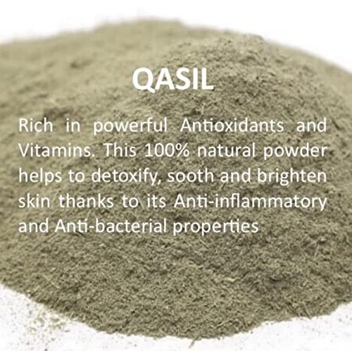 Qasil Organics puro pó qasil folha- de limpador natural sem sabão que funciona como uma máscara facial