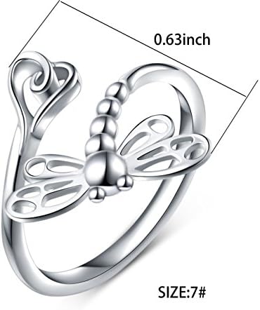 Daochong 925 Sterling Silver Open Animal Anéis para mulheres