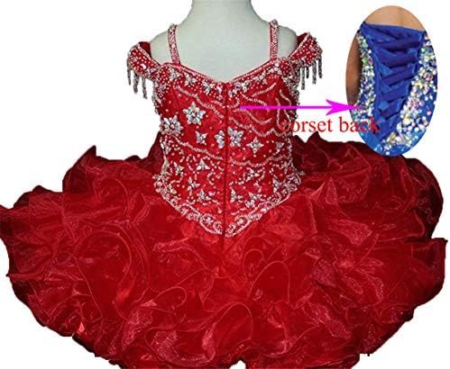 Junguan Baby Girls Off the ombro Cupcake Dress Dress Short Giltz National for Infant Birthday Party Tutu