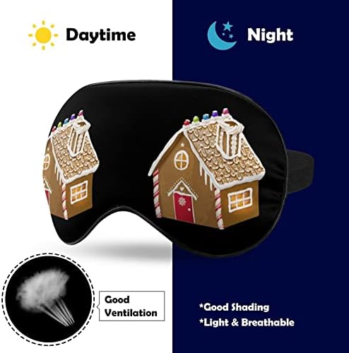 Gingerbread House Sleep Eye Máscara de olho macio capa de olho com olho noturna ajustável Eyeshade para homens