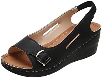 Sandálias de cunha para mulheres peep toe dedo elástico tornozelo sandálias slingback sem costas no vestido de