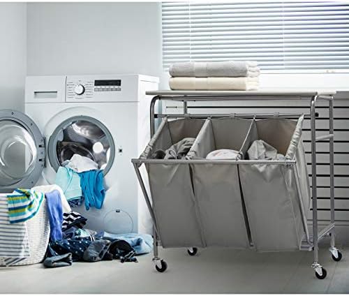 Carrinho de classificação de lavanderia de Alimorden com rodas 240L de cesta de classificação de lavanderia pesada