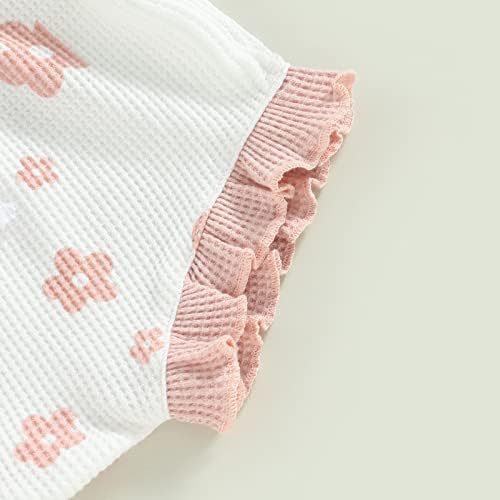 Gulirifei recém -nascido meninas floral bloomers shorts infantis garotas tricotaram as roupas de manga curta