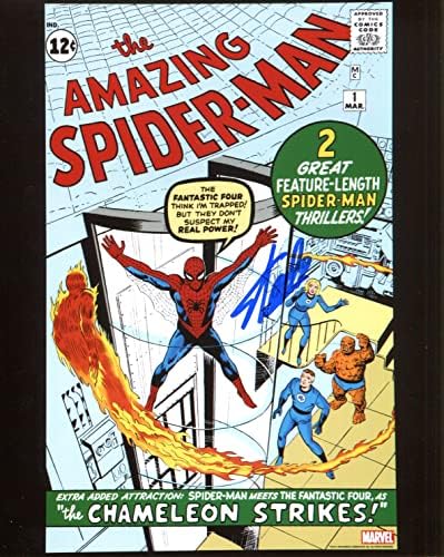 Stan Lee Amazing Spiderman Homem 1 Photo brilhante e autografado 8x10. Inclui Certificado Fanexpo de Autenticidade