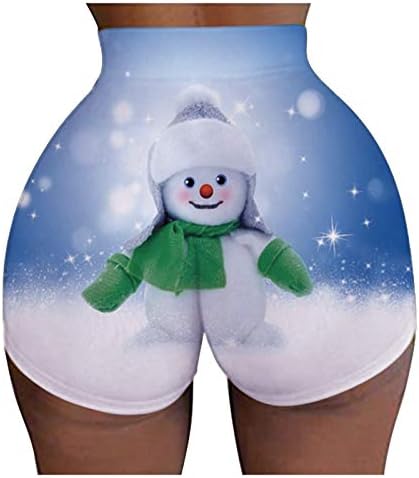 Shorts impressos de Natal 3d feminino