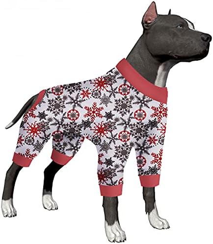 LOVINPET DOG PJS PITBULL - Anti lambendo e ansiedade roupas de cachorro calmante, tecido elástico leve e confortável,