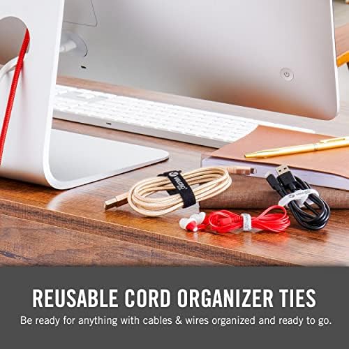 Velcro Brand Portable Cord Organizer laços | Organize fios de fone de ouvido, cabos de carregamento,