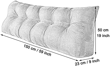 Cama de cama queen -cama travesseiro traseiro para sentar na cama travesseiros longos de cunha para pós