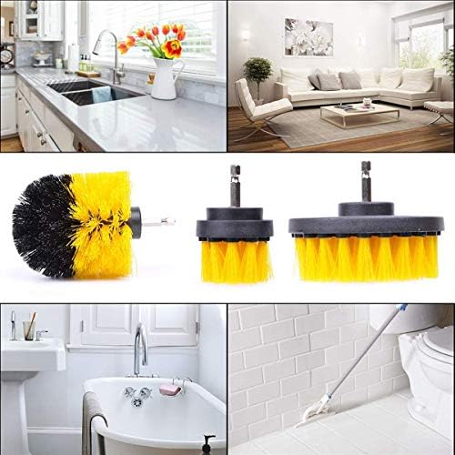 Pincel de pincelados escovas de lavagem, kit de limpeza de 3pcs para superfícies de banheiro pisos de madeira