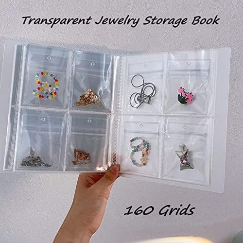 DFGSXIFC Livro de armazenamento de jóias transparentes - Organizador do Livro de Jóias, Livro
