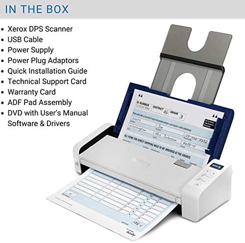 Scanner de documentos portáteis xerox duplex, scanner portátil xerox duplex, azul e branco