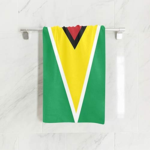 Toalhas de mão macia da bandeira da Guiana Toalhas de banheiro para banheiro, hotel, academia, spa