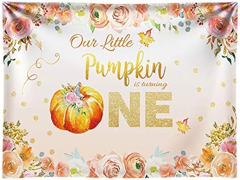 FunnyTree Little Pumpkin está girando um cenário de princesa floral bebê menina 1ª primeira festa de festa