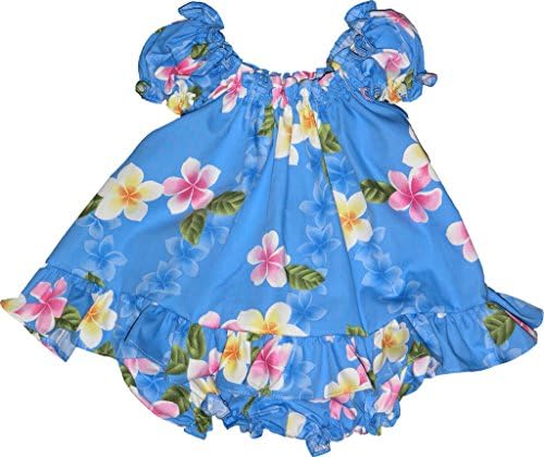 RJC Baby Girl's Fofte Plumeria Sleeve Hawaiian 2 peças Conjunto de vestidos