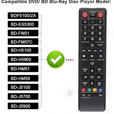 AK59-00149A Remoto Remoto Samsung DVD Blu Ray Player para Samsung DVD Blu Ray Player BD-J5700 BD-J5100