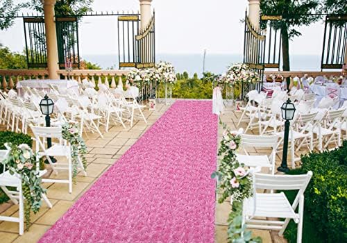 Corredores de corredor rosa 4 pés x 20 pés de casamento rosa corredor corredor de cetim de cetim corredor de carpete
