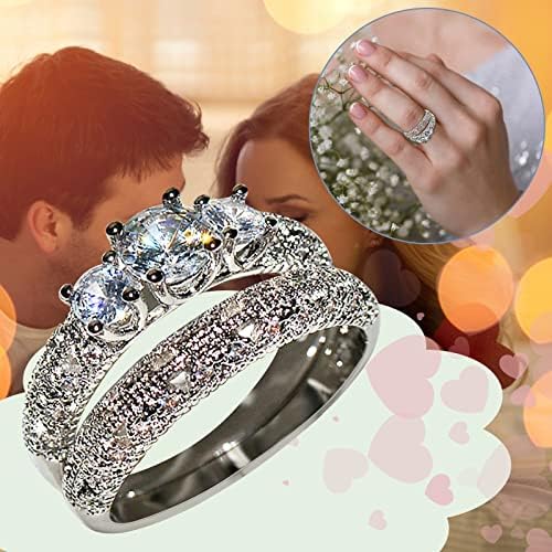 MMKNLRM Fashion Ladies Wedding Diamond Ring Proposta de anel de noivado Rings Rings Rings de resina