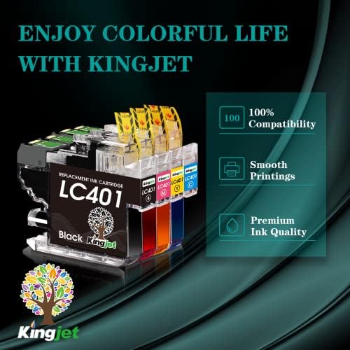KingJet compatível com cartuchos de tinta LC401 para substituição da impressora irmão para o irmão