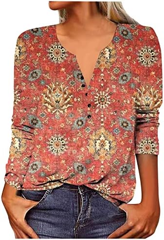 Camisas florais zefotim para mulheres 2023 Moda casual de manga curta/longa V escamas da praia havaiana de