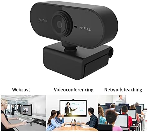 Deflab Webcam HD 1080p Webcam Mini Computer PC Webcamera com câmeras rotatáveis ​​de microfones para transmissão